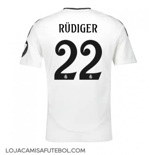 Camisa de Futebol Real Madrid Antonio Rudiger #22 Equipamento Principal 2024-25 Manga Curta